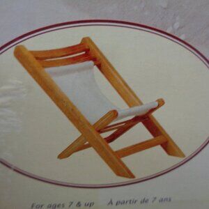 The Springfield Collection Resort Chair Wood/Canvas Sling Chair for 18" Dolls